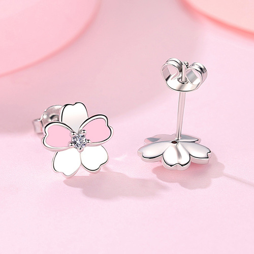 Pinduoduo Internet celebrity live broadcast Korean version of simple earrings for women romantic small fresh pastoral flower temperament earrings earrings