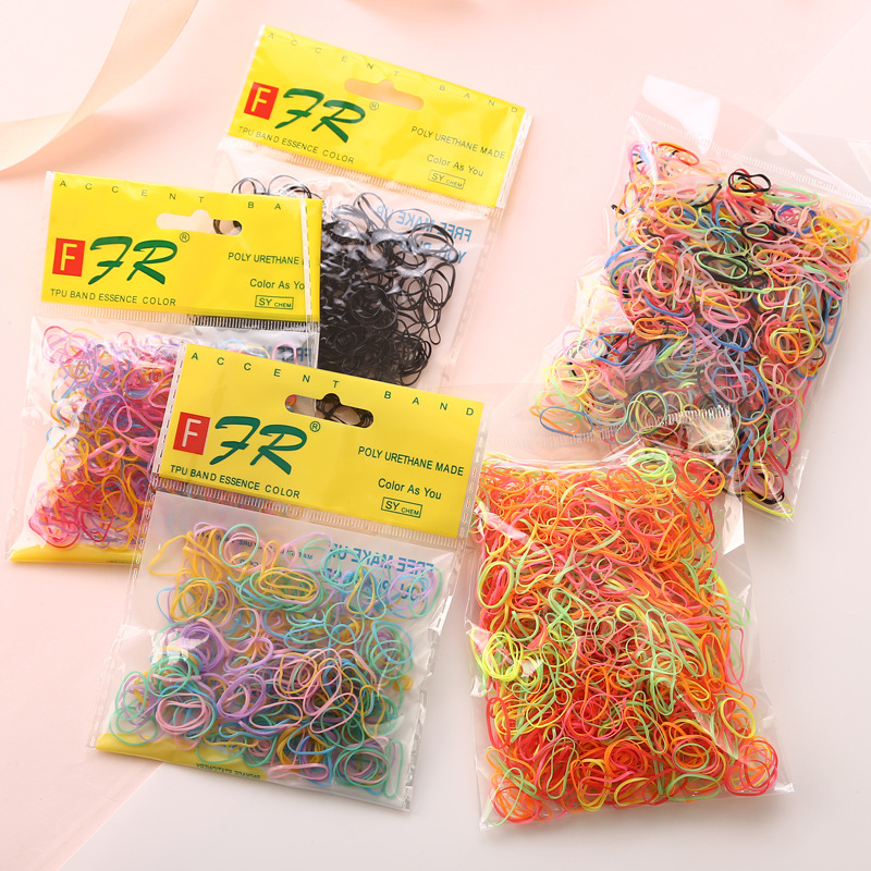 AliExpress 200/1000 piezas lindo chica desechable elástico anillo de pelo Cola de Caballo cinturón de goma accesorios para el cabello de los niños