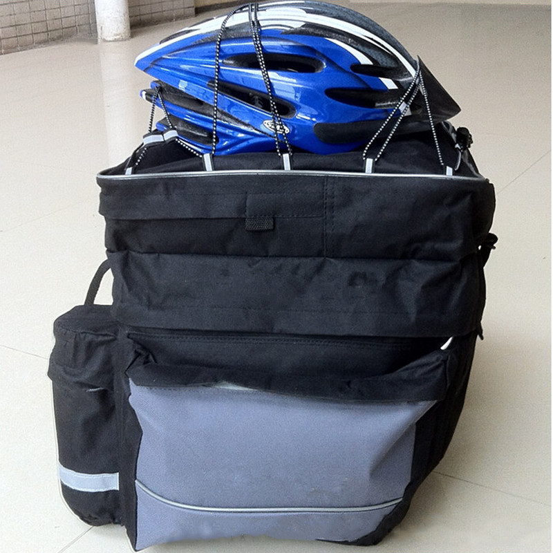 Bolsa de estante trasero de bicicleta de montaña bolsa de transporte tres en uno bolsa de soporte trasero de bicicleta bolsa de transporte doble bolsa de sillín