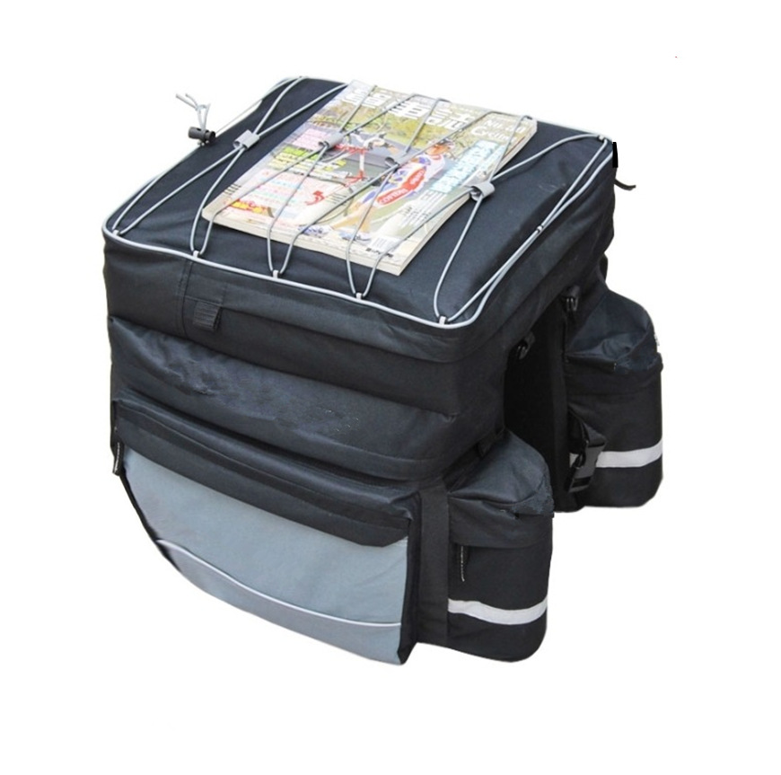 Bolsa de estante trasero de bicicleta de montaña bolsa de transporte tres en uno bolsa de soporte trasero de bicicleta bolsa de transporte doble bolsa de sillín