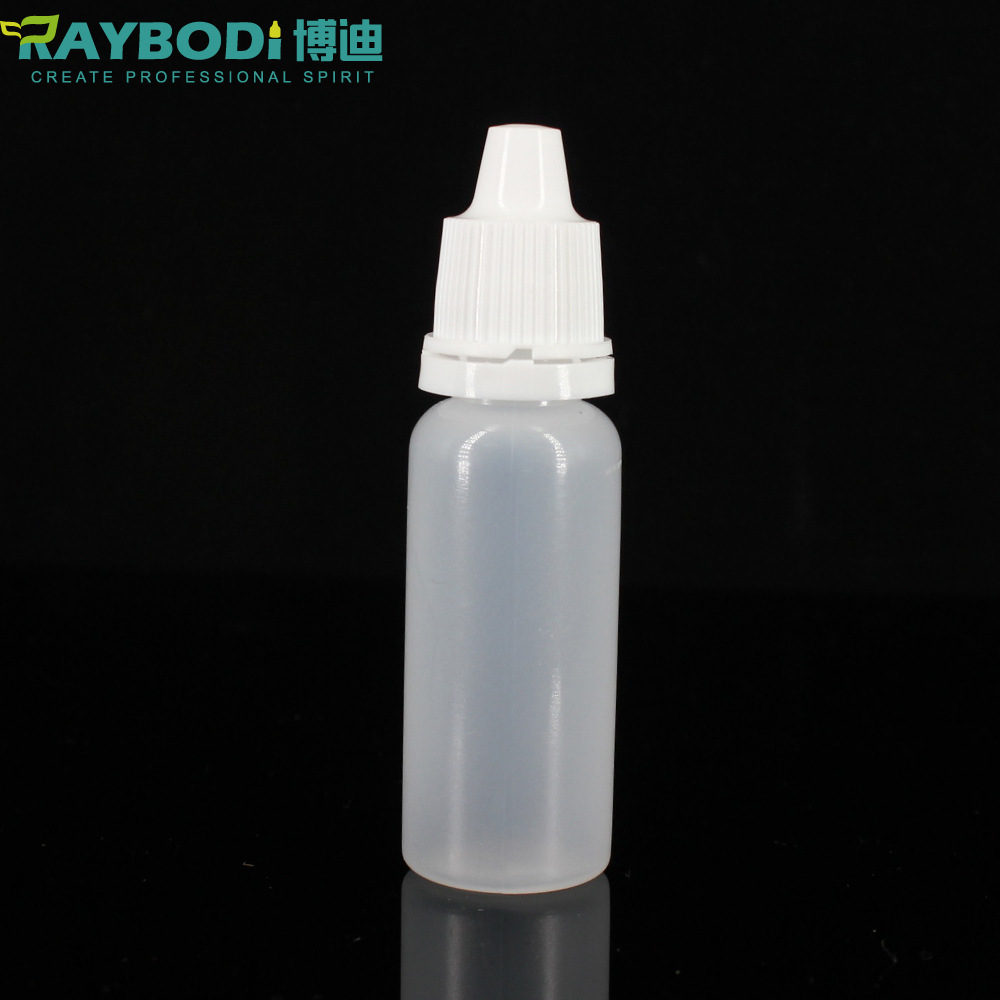 厂家直供15mlpe尖嘴滴眼液瓶滴剂瓶 注吹工艺尖头防盗盖 印油胶水