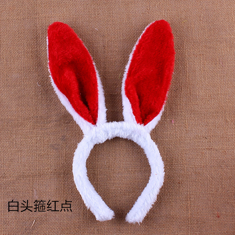 Rendimiento de dibujos animados animal tocado pequeño conejo blanco oído tocado diadema conejo oreja conejito chica