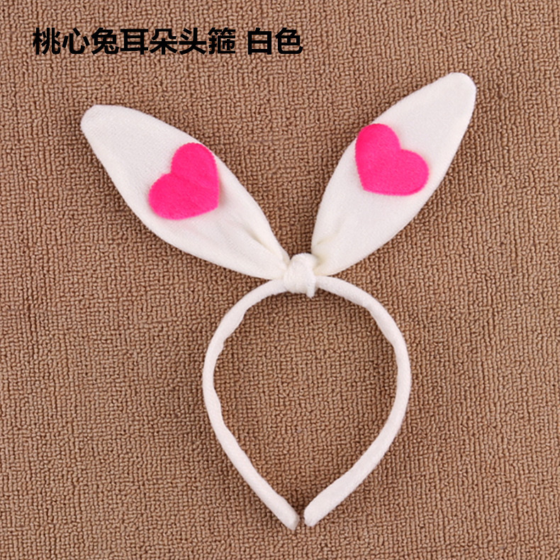 Rendimiento de dibujos animados animal tocado pequeño conejo blanco oído tocado diadema conejo oreja conejito chica