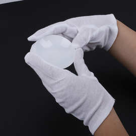 厂家出售劳保手套工业白色棉制作业手套普通防护汗布礼仪工作手套