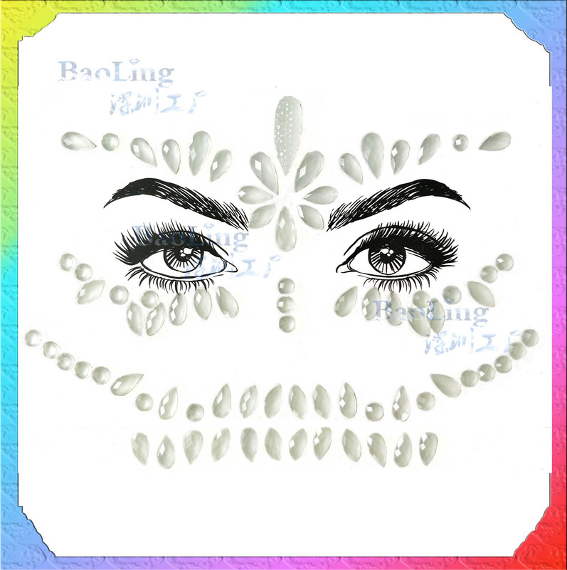 Tattoo Sticker Diamond Luminous Diamond Acrylic Face Sticker Diamond Head Sticker Head Sticker Head Sticker Chest Sticker Sticker Drill