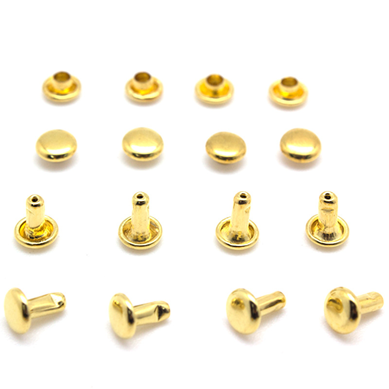 厂家直销金色多规格金属双面铆钉撞钉箱包鞋帽皮带装饰帽钉