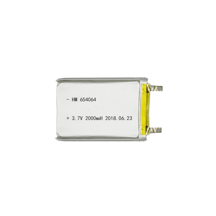 654064聚合物锂电池3.7V2000mah美容仪扫地机led灯具软包锂电芯