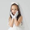 Children's white lace gloves, short wedding dress, halloween