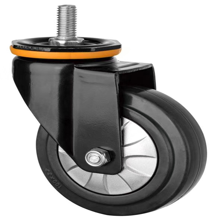 Manufacturers sell casters 3 inch 4 inch 5 inch screw brake rubber ER silent wheel flat cart universal wheel