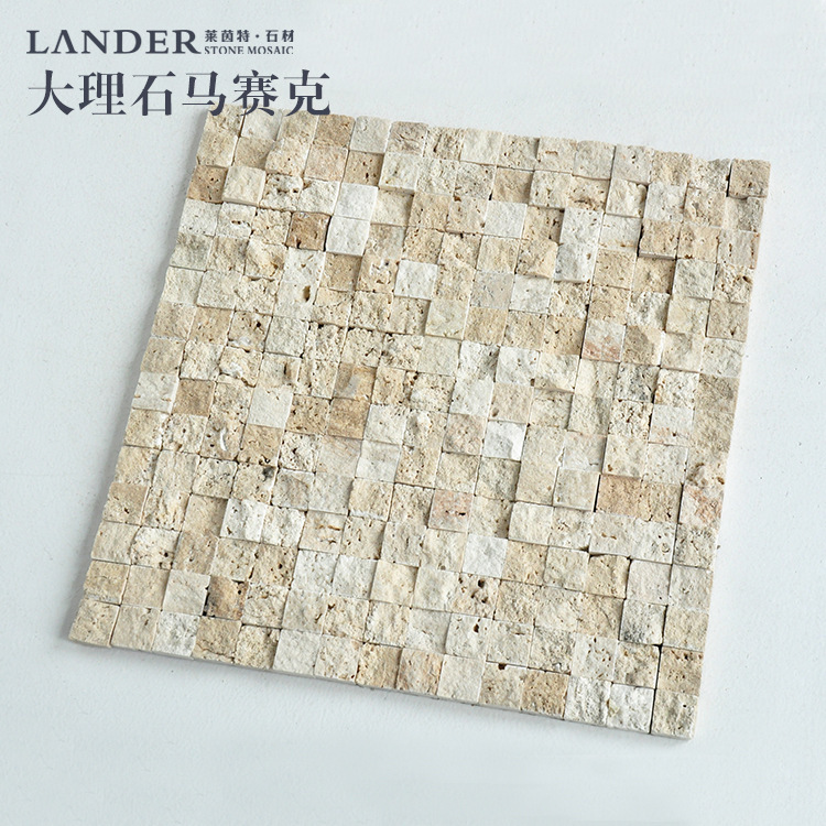 Factory Wholesale Travertine Concave and Convex Surface Interior Wall Tiles Background Wall Natural Stone Mosaic Marble Cultural Stone Brocade Bricks