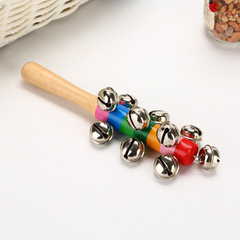 Orff percussion instrument 10 bell rattle plastic rainbow hand bell colorful rattle colorful one-word rattle instrument