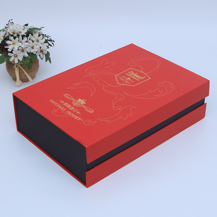2022新款喜庆大红色包装礼盒 高档保健品包装盒礼品盒生产