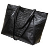 Universal capacious one-shoulder bag for leisure, Korean style, 2023 collection, crocodile print