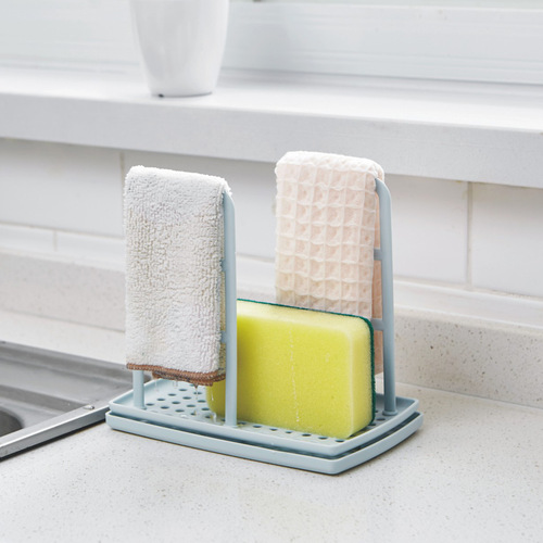 Kitchen tabletop wiper rack multi-purpose drain rack household sponge soap dishcloth organizer storage rack