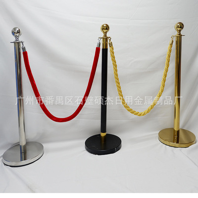 壹米線不鏽鋼護欄挂繩欄杆座 钛金禮賓欄 酒店 博物館迎賓立柱圍