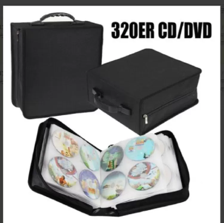 厂家直供320片黑色大容量牛津布CD bag 大容量光盘碟片DVD包手提