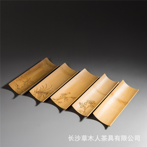 Caomuren Bamboo Tea Kung Fu Tea Set Tea Lotus Tea Ceremony Accessories One-piece drop-shipping tea towel holder bamboo pad tea dial