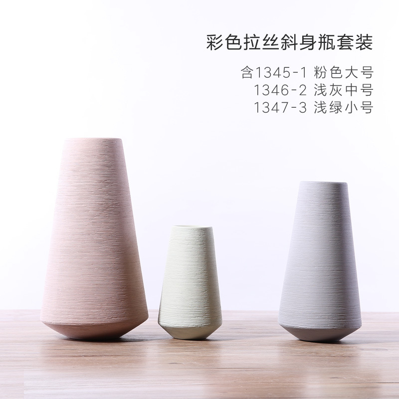 Ins moderno minimalista morandi jarrón de cerámica decoración diseñador nórdico decoración suave decoración del hogar al por mayor