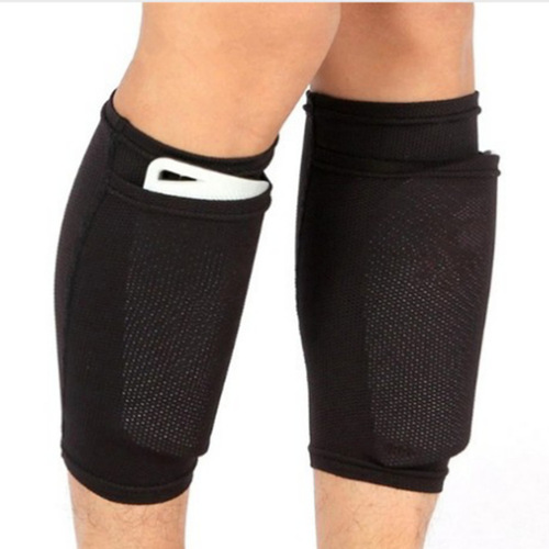 Football shin guard sleeve double-layer adult and children plug-in fixed sleeve leg guard sleeve plug-in shin guard sleeve