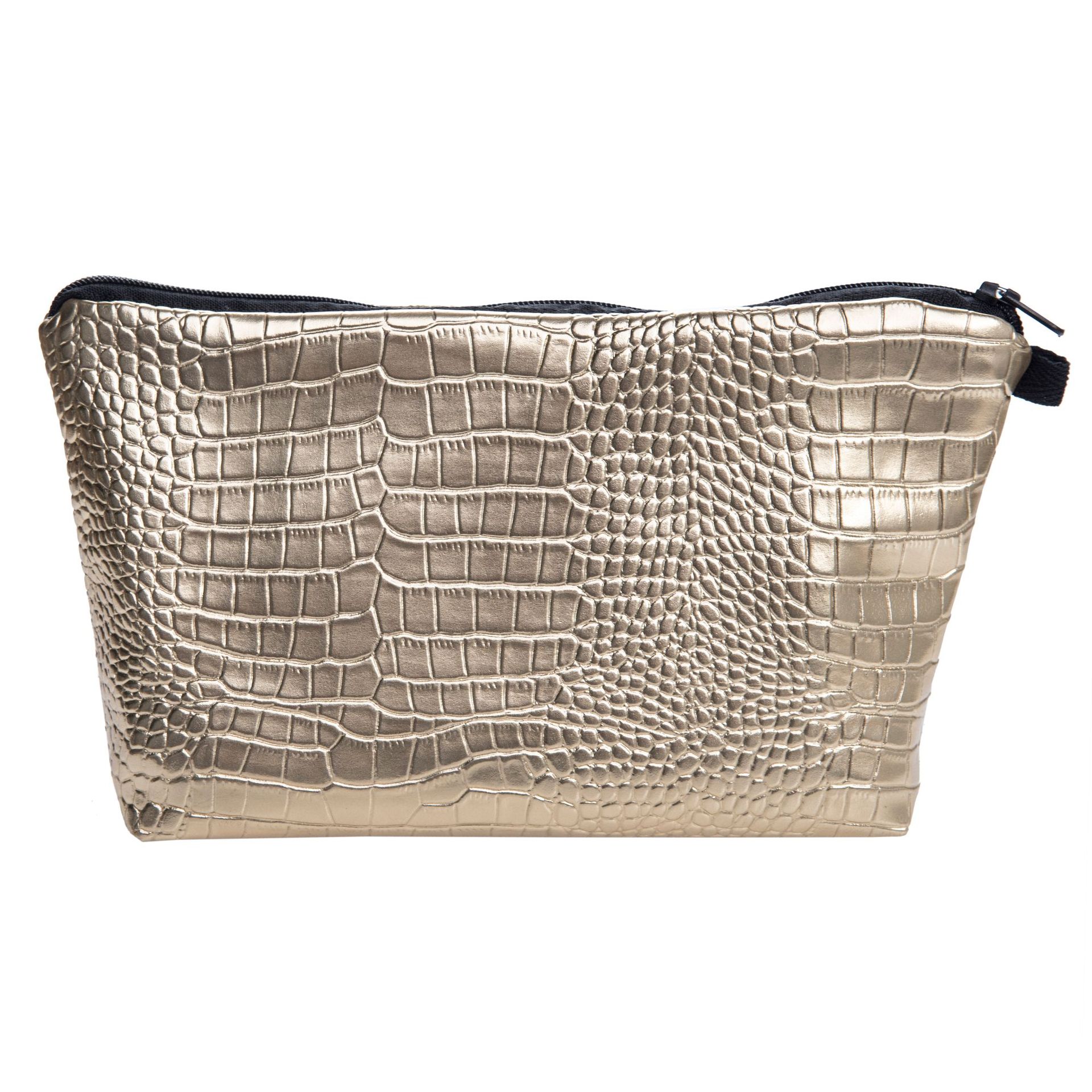 Amazon transfronterizo de color sólido de la PU bolsa de almacenamiento de cuero impermeable bolsa de lavado de las mujeres bolsa de cosméticos láser de moda embrague