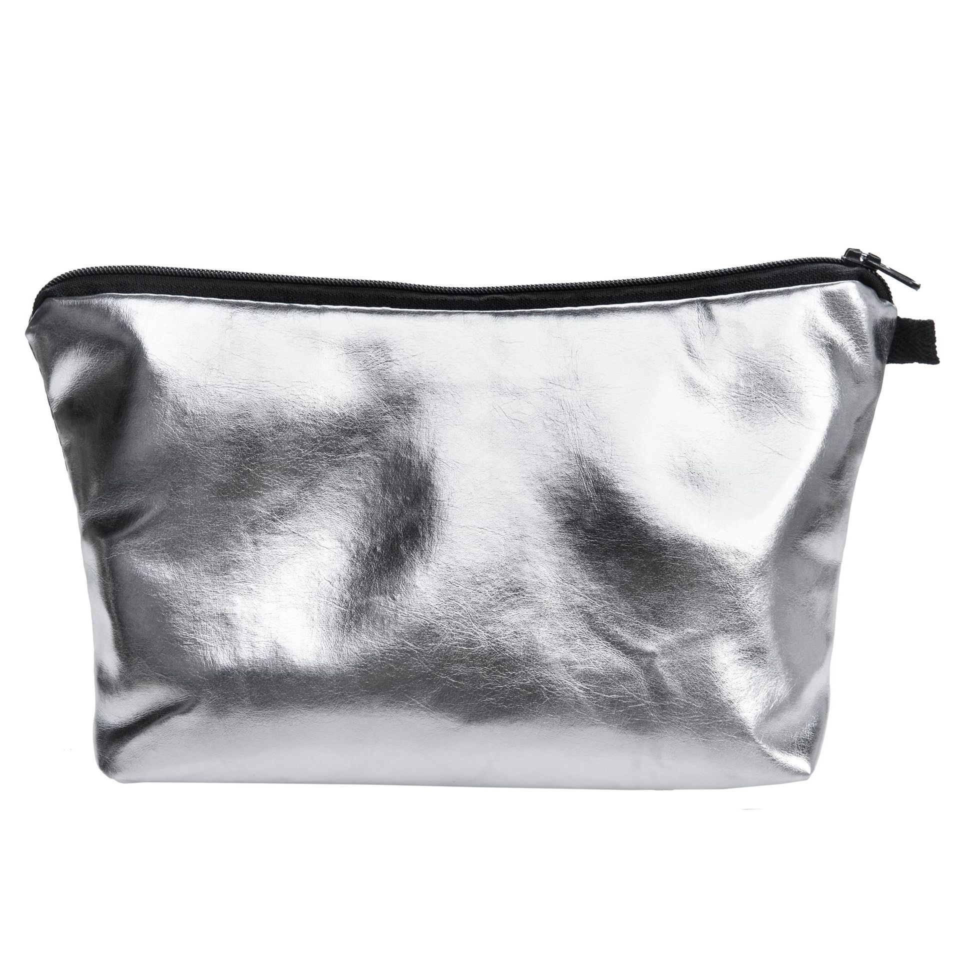 Amazon transfronterizo de color sólido de la PU bolsa de almacenamiento de cuero impermeable bolsa de lavado de las mujeres bolsa de cosméticos láser de moda embrague