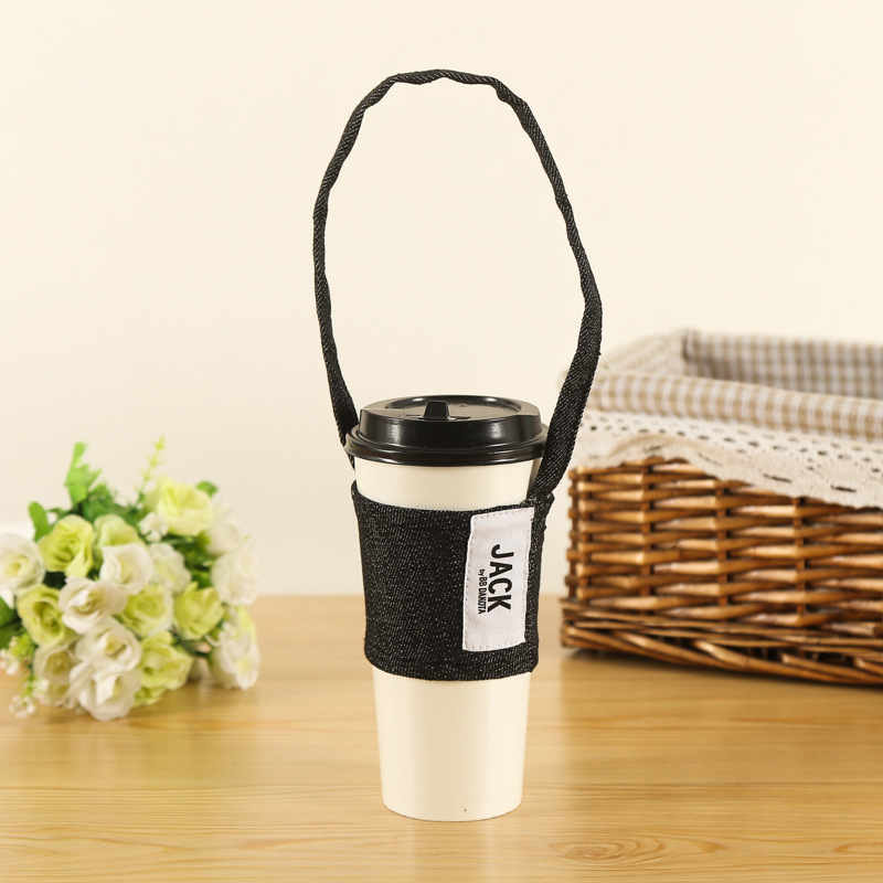 厂家批发手提咖啡袋子台湾棉布奶茶袋帆布手提饮料杯套可印logo