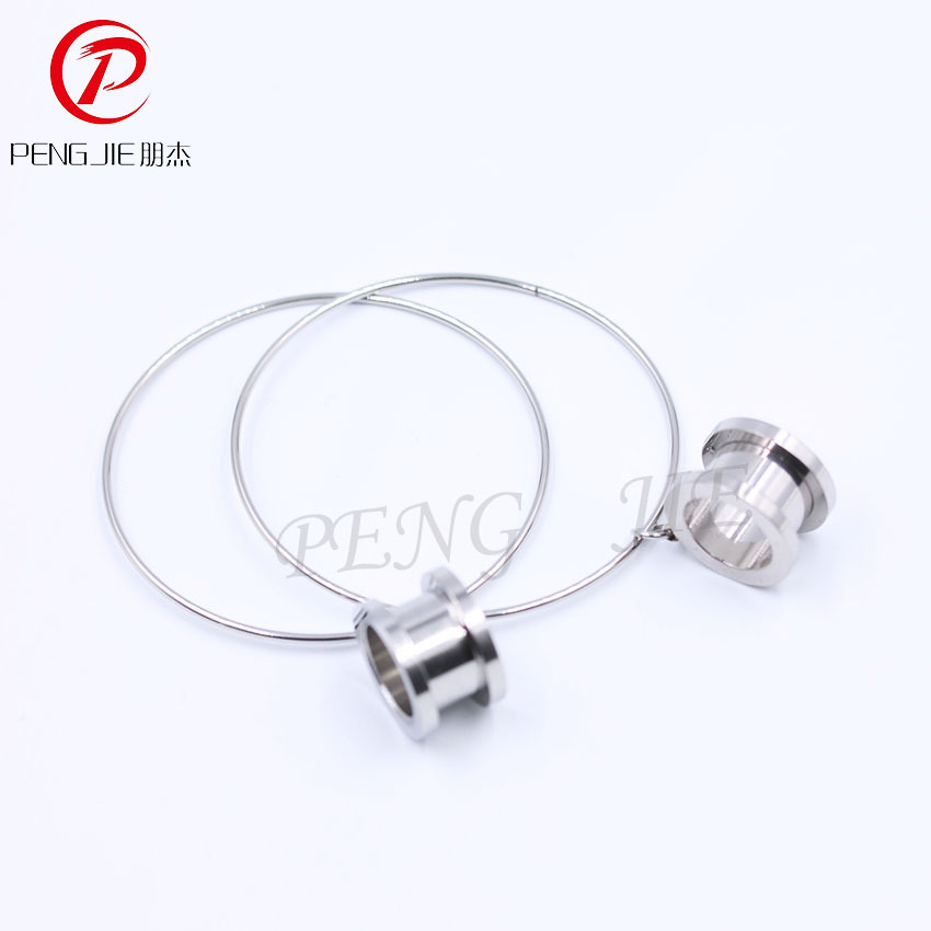 [Suministro directo de fábrica] Pengjie nuevo acero inoxidable multi-funcional colgante anillo pendientes oído expansor piercing joyería