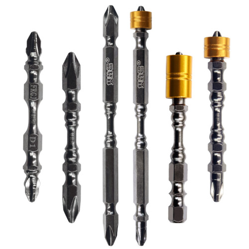 Batch head strong magnetic ring single-head wind bit head nunchuck D1 steel double-head screw ph2 positioning cross hand electric drill driver