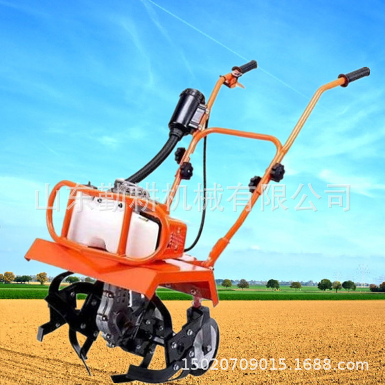 小型手扶式果园旋耕机 汽油大马力除草机 小地块旋耕松土机