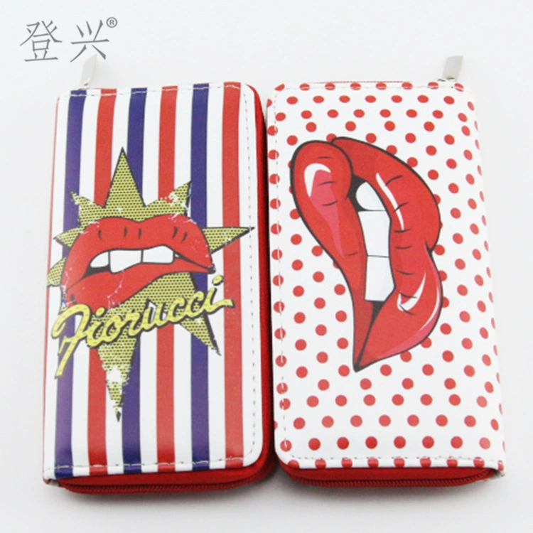 Новый горошек губы женский кошелек из PU экстрапортм long wallet 352 клатч сумка, рисунок D сделано производителем оптом