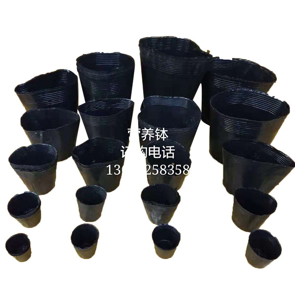 black plastic flowerpot