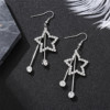 Hypoallergenic universal fashionable earrings with tassels, silver 925 sample, Korean style, internet celebrity, simple and elegant design