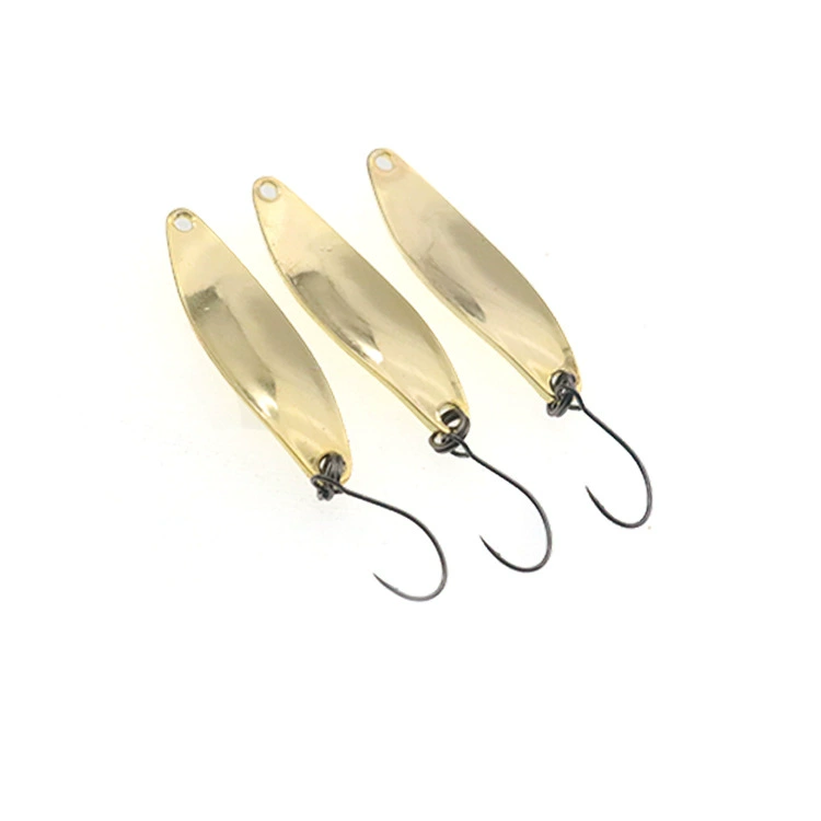 Liuye spoon -type pure copper pony sequins stream micro -object road bait bait green bars small bait