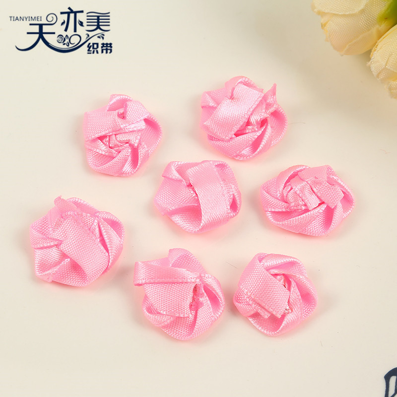 5 puntos de cinta revés Rosa diámetro 2cm accesorios textiles DIY cinta arco flor apretada