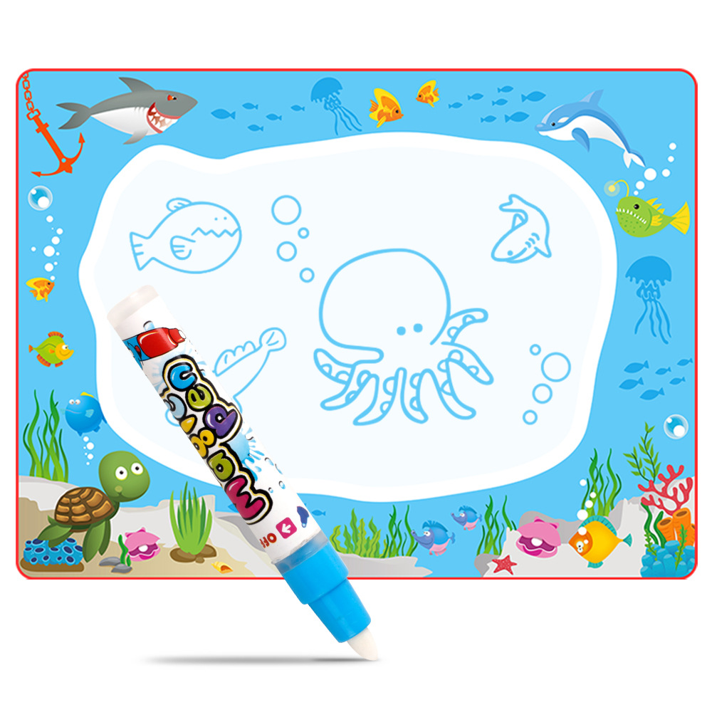 Amazon grandes niños agua lienzo colorido mágico agua lienzo escritura manta agua clara tablero de dibujo graffiti Mat