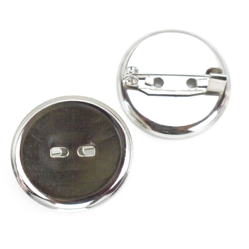 Pin DE SEGURIDAD broche bandeja de metal simple placa redonda hebilla pin Fondo DIY broche accesorios ramillete accesorios para el cabello