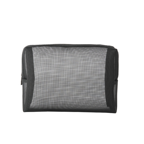 New three-piece mesh storage bag with grid ventilation makeup bag and pen holder, portable daily necessities storage bag