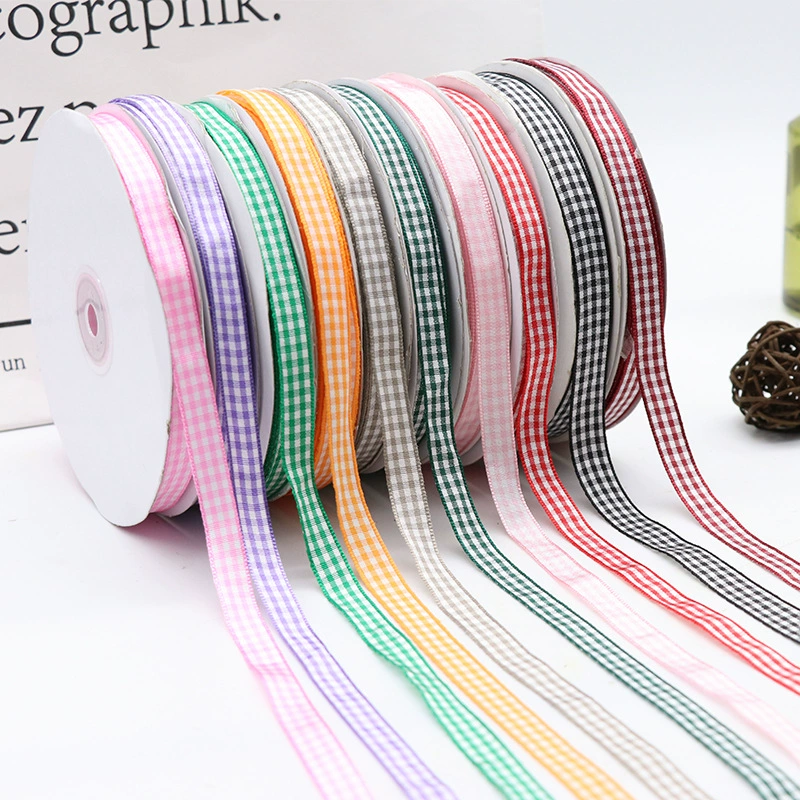 Цветная шотландская клетчатая лента ручной работы DIY аксессуары для волос ободок цветочная упаковка лента аксессуары для бантов