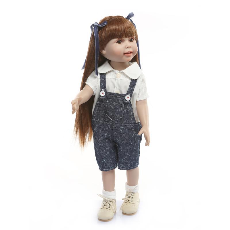 NPK lindo pelo largo princesa completa muñeca de goma niños Playmate casa juego juguete