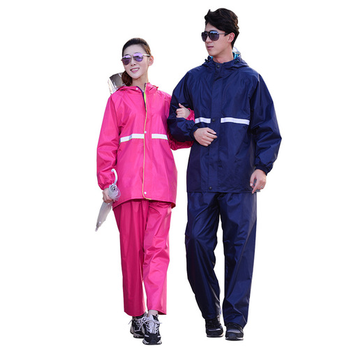 Outdoor raincoat and rain pants set for men and women, separate raincoat, waterproof double-layer motorcycle raincoat, adult reflective raincoat