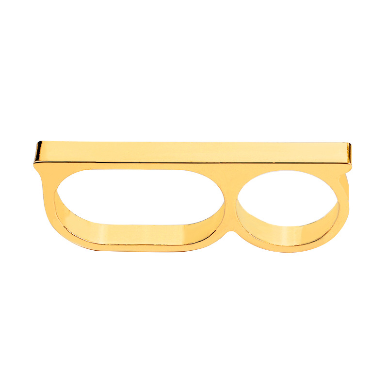 Transfronterizo Temu nuevo estilo personalizado estilo retro punk exagerado doble anillo de dedo pulsera de Venta caliente de Europa y América