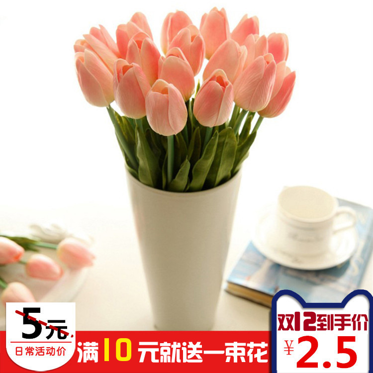 Tulipán simulación hogar sala de estar decoración decorativa flor seca flor falsa flor interior mesa de comedor floral fábrica al por mayor