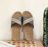 Slippers suitable for men and women for beloved indoor, slide, cotton and linen