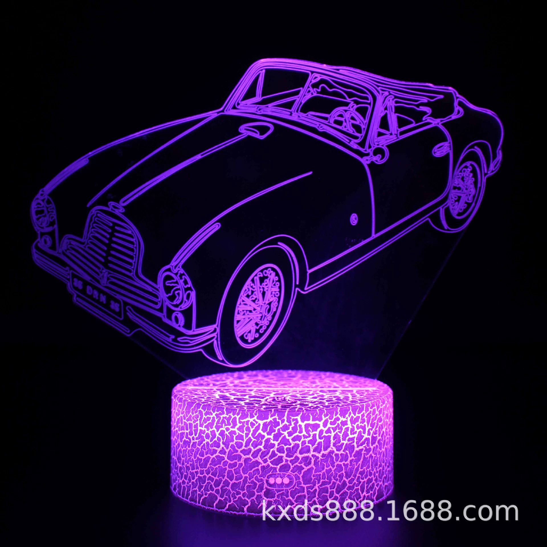 Светодиодная ночная подушка для гонок 3D с проектором, пульт ДУ, акриловая пластина 4 мм, 16 цветов