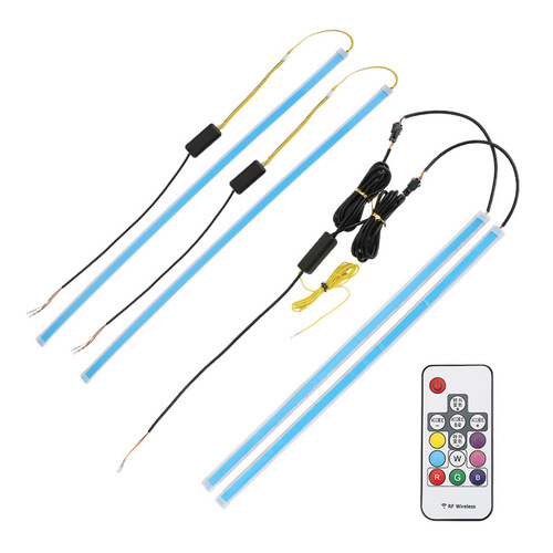 Ultra-thin Light Guide Tape 30cm 45cm 60cm Single Color Dual Color Water Flow Rotation RGB Rainbow Decorative Daytime Running Lights