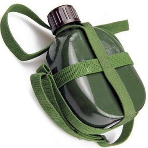 Old-fashioned aluminum kettle, thickened strap kettle, 87 kettle, labor insurance, military training, outdoor sports, large capacity, convenient military green aluminum kettle