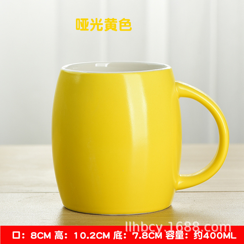 Color sólido mate esmalte Taza de cerámica ins tazas hogar taza de agua taza de café nórdico logotipo impreso