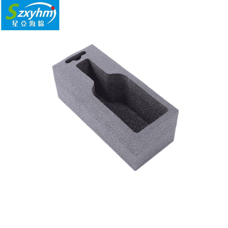 EVA雕刻酒瓶包装盒内衬 防震防摔单面带胶棉黑色38度冲压包装辅料