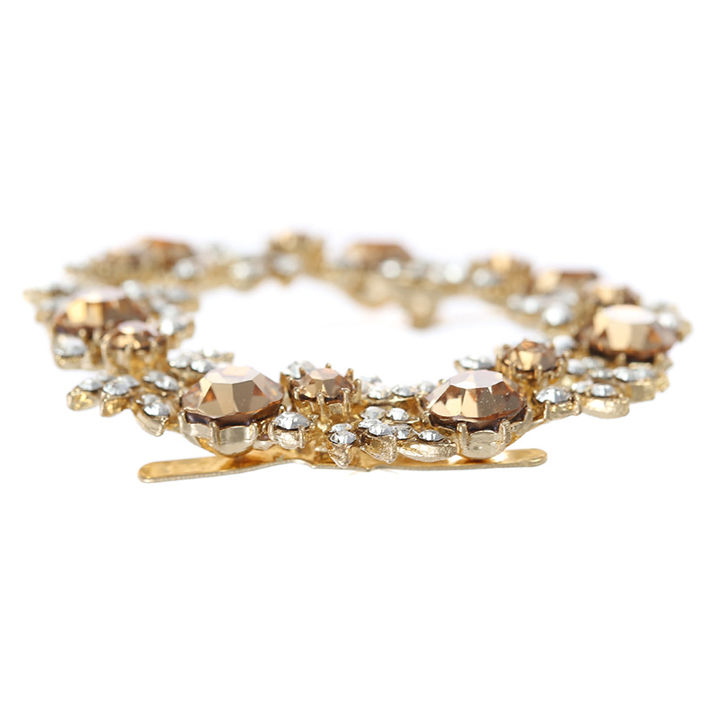 [Pequeña venta al por mayor] rhinestone zapato flor oro mediano y de alta gama zapato hebilla fábrica al por mayor zapatos de una sola capa tacones altos accesorios de calzado