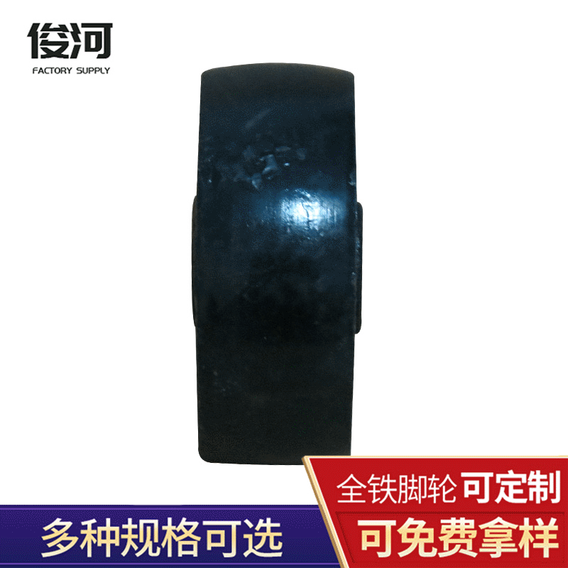 衡水全铁轮厂批发供应  黑色2.5寸圆弧花眼打孔铸铁脚轮